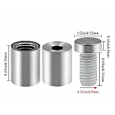 4 pc Silver Tone Stainless Steel Standoff Small 1/2 x 3/4